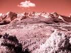 USA-Colorado Infrared of view of Mount Sneffels and Aspen trees Art Print
